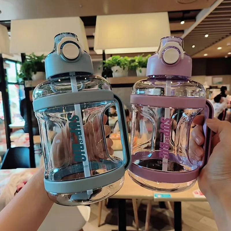 1500 мл/2000 мл большая емкость бутылка для воды чашка живота Спортивная уличная детская переносная пластиковая студентов