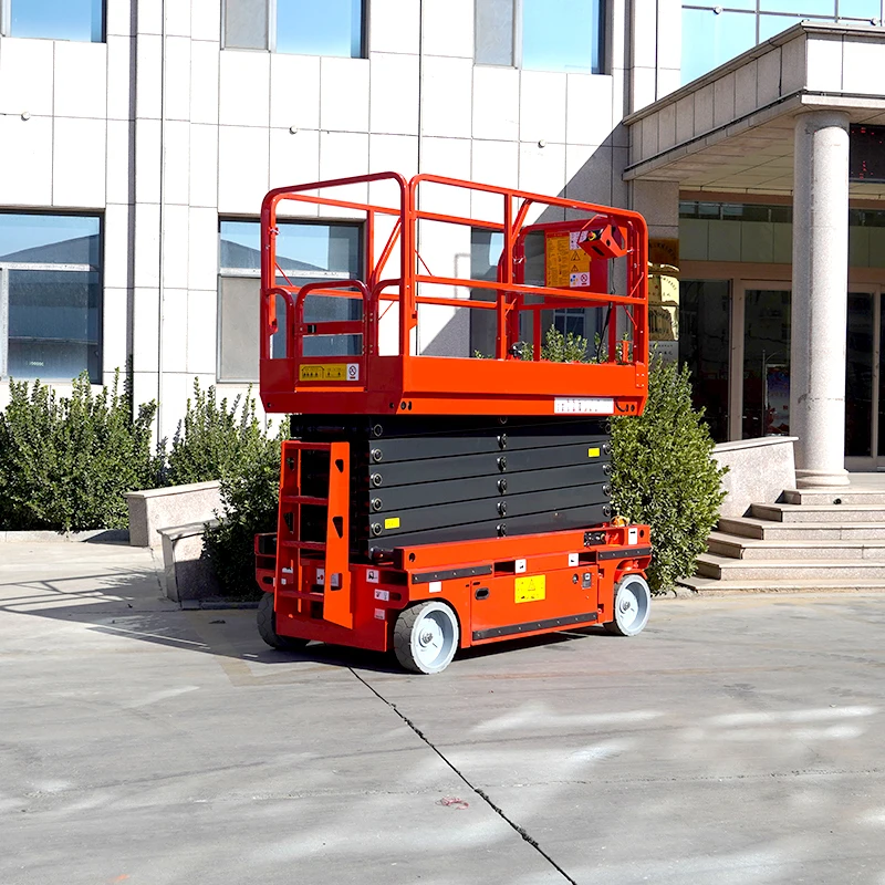 10m 12m 14m Mobile Hydraulic Battery Trailer Electric Scissor Type Mobile Lift Aerial Work Platform