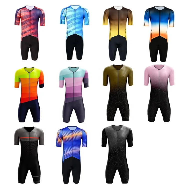 New Style Men Short Sleeve Triathlon Clothing Men Custom Triathlon Bike Bicycle Suit Triathlon Skin suit