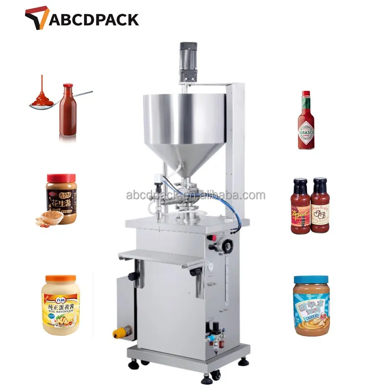 Semi Automatic Vertical Pneumatic Paste Piston Liquid Bottle Filling Machine With Heating Function