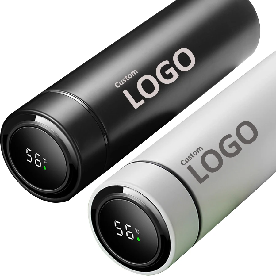 500ml Termo Thermal Bottle Cup Flask Led Temperature Display Stainless Steel Smart Water Bottle with filter infuser