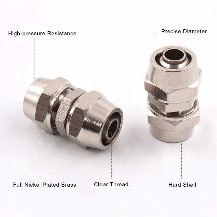 4mm/16mm quick equal pneumatic straight union brass rapid fitting