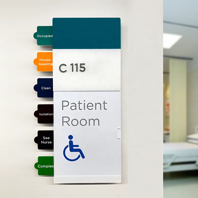 EZD wayfinding interior signage a sign for the clinic sign  hospital ward Room Number Building Doorplate for hospital door sign