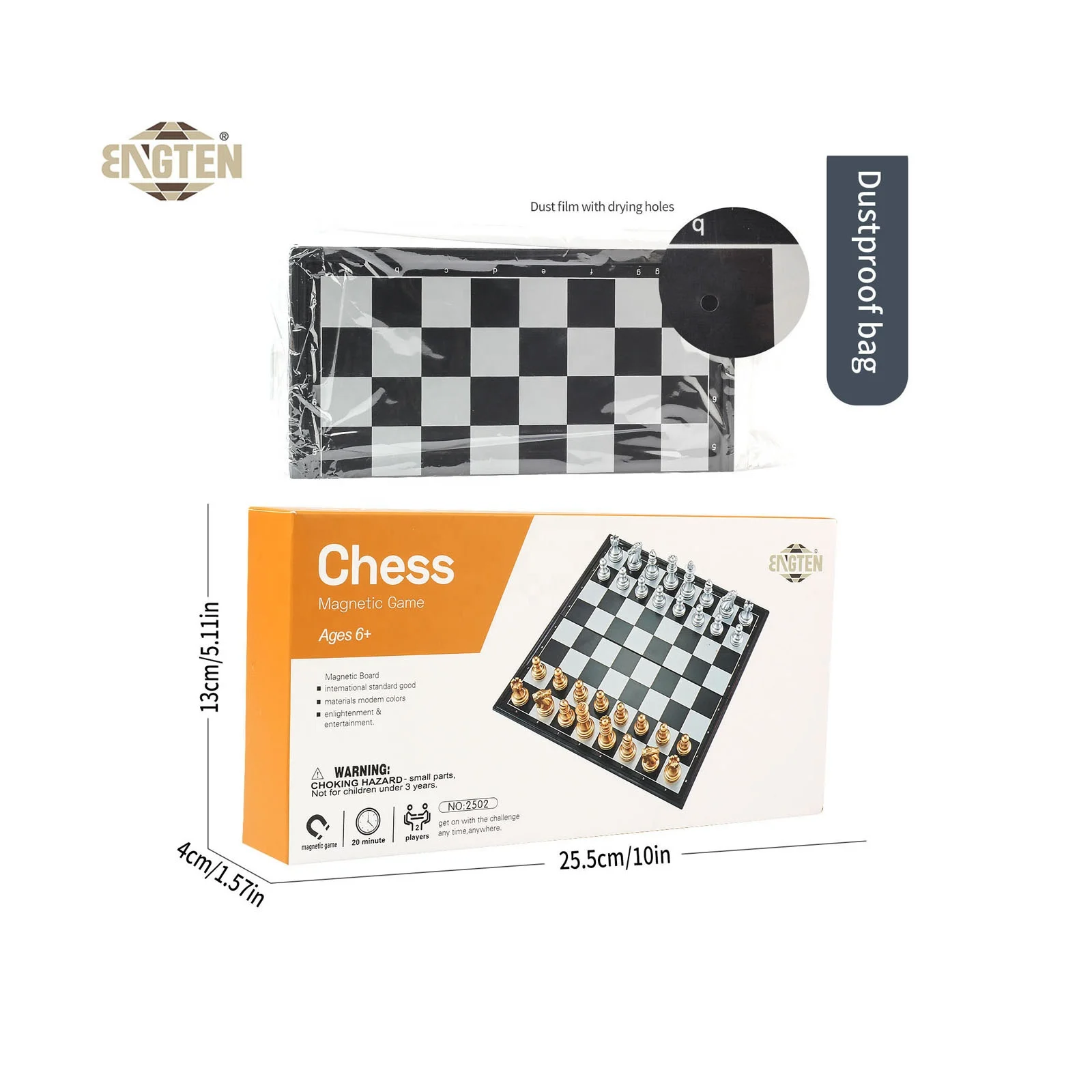 Chess Sets for Kids and Adults Collapsible Board Storage Base with Gold and Silver Pieces Chess Games