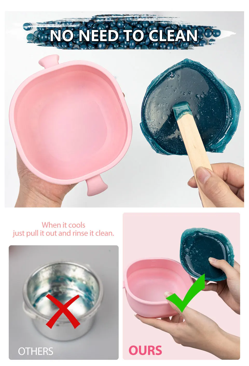 Portable 400ml Capacity Mini Silicone Wax Pot Wax Melting Machine Wax Heater