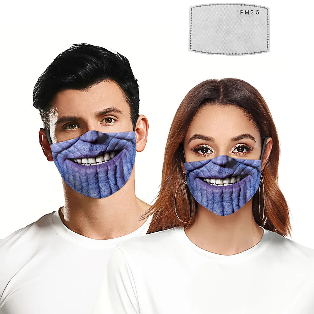 Popular movie Marvel series 3D digital printing adjustable ear band mask party decoration mask