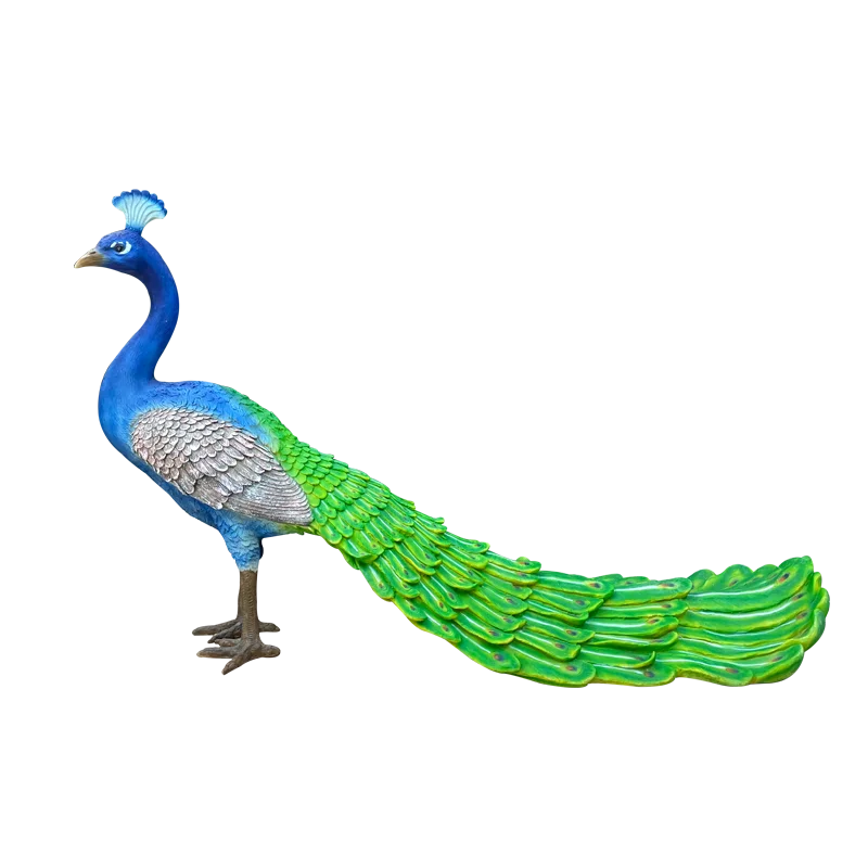 Реалистичная домашняя Искусство Декор для гостиной в форме павлина 3D статуя животного Статуэтка животных фабричная Реалистичная статуя павлина