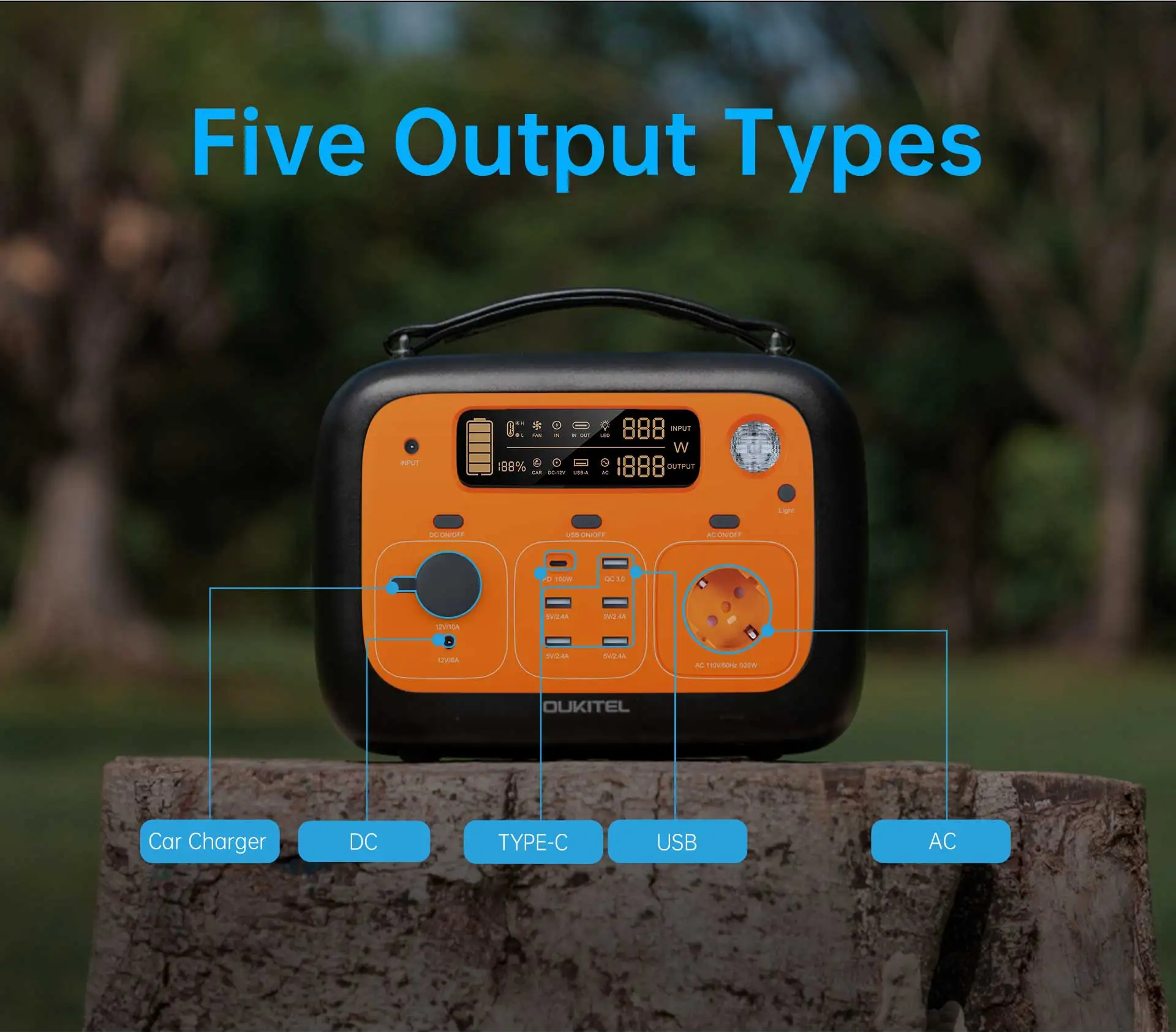 Solar Generator P501 505Wh Lifepo4 Mobile Phone Outdoor 150000 Mah Power Bank Fast Charging Mini Power Station Portable 500W