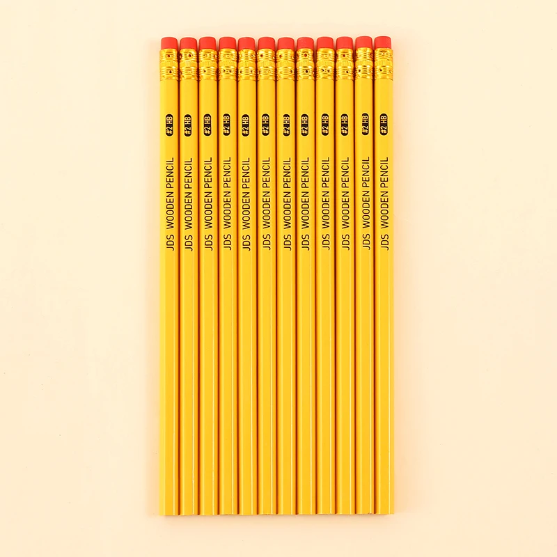 JDS Pencil Factory Customized Colored Lettering Pencil HB 2B Students Writing Drawing Office Standard Artist Pencils