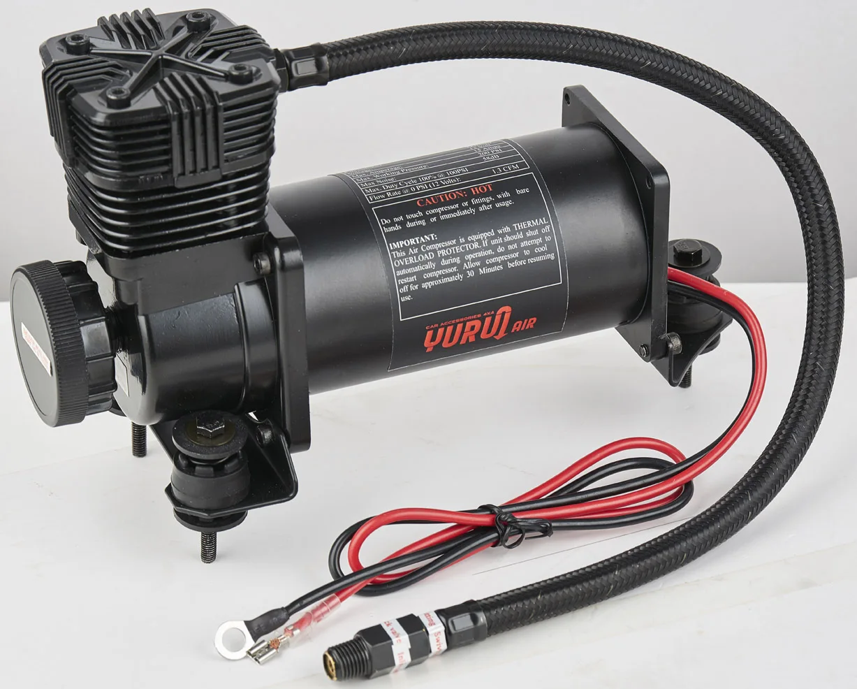 DC12V Universal air tools low noise 58dB metal horn compressor heavy truck air brake sliver suspensiopn pump
