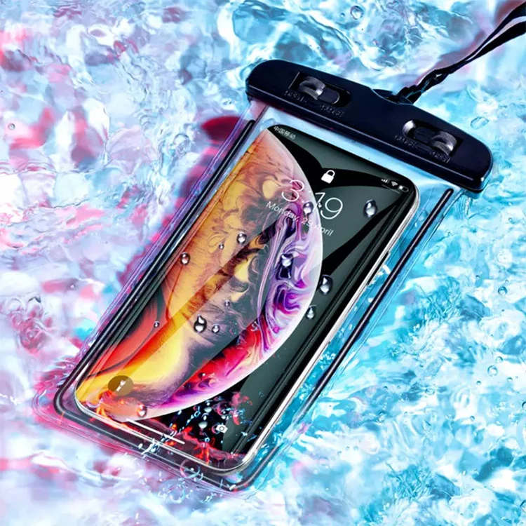 Water Sport Out Waterproof Cell Phone Case IPX8 PVC Cell Phone Pouch Dry Bag  Multifunctional Touch Screen Mobile Phone Bag