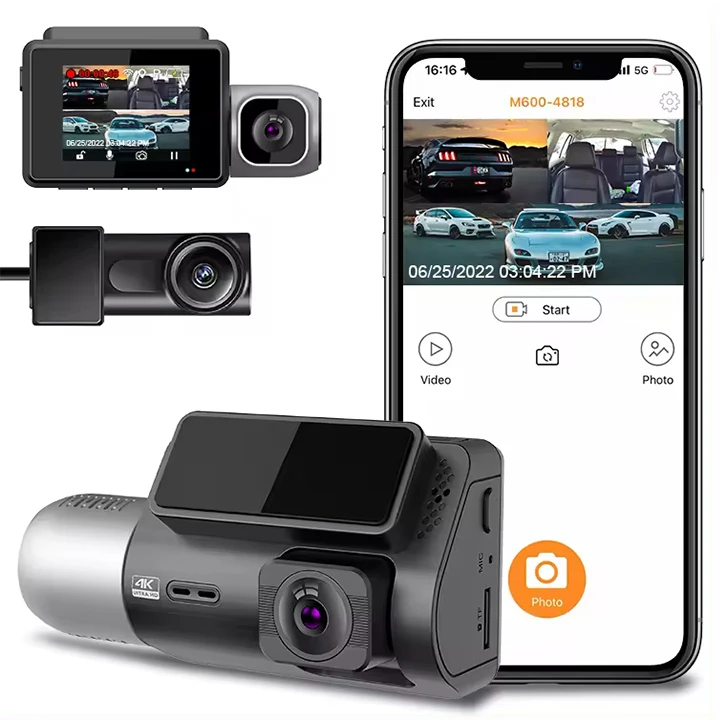 3 Lens HD 1080P Car Black Box WiFi Loop Recording Car DVR Camera 4K Tachograph Dashboard Camera Night Vision Dash Cam for Car
