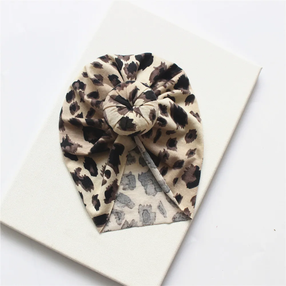 Soft Cotton Multi-color Printed Floral Design Head Accessories Big Bow Elastic Baby Turban Hat with Bowknot Hair Band Fashion