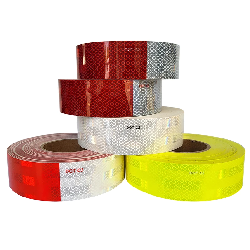 Safety PET Diamond Grade Conspicuity Reflective Retro Adhesives Reflective Warning Product Tape DOT-C2 For Truck