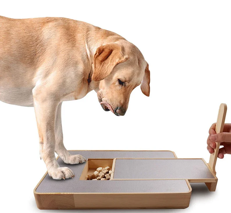 Dog Nail Scratch Board Natural Wooden dog climbing frame ramp popular home Nails with Treat Box Stress-Free Dog Nail File Board