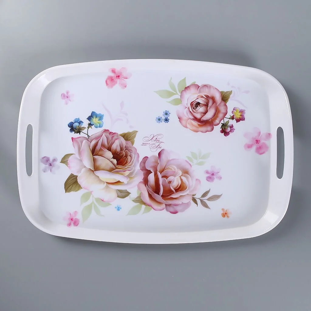 Irregular Shape Stocked Reusable Home Restaurant Hotel Melamine Tray Sustainable Dinnerware Set