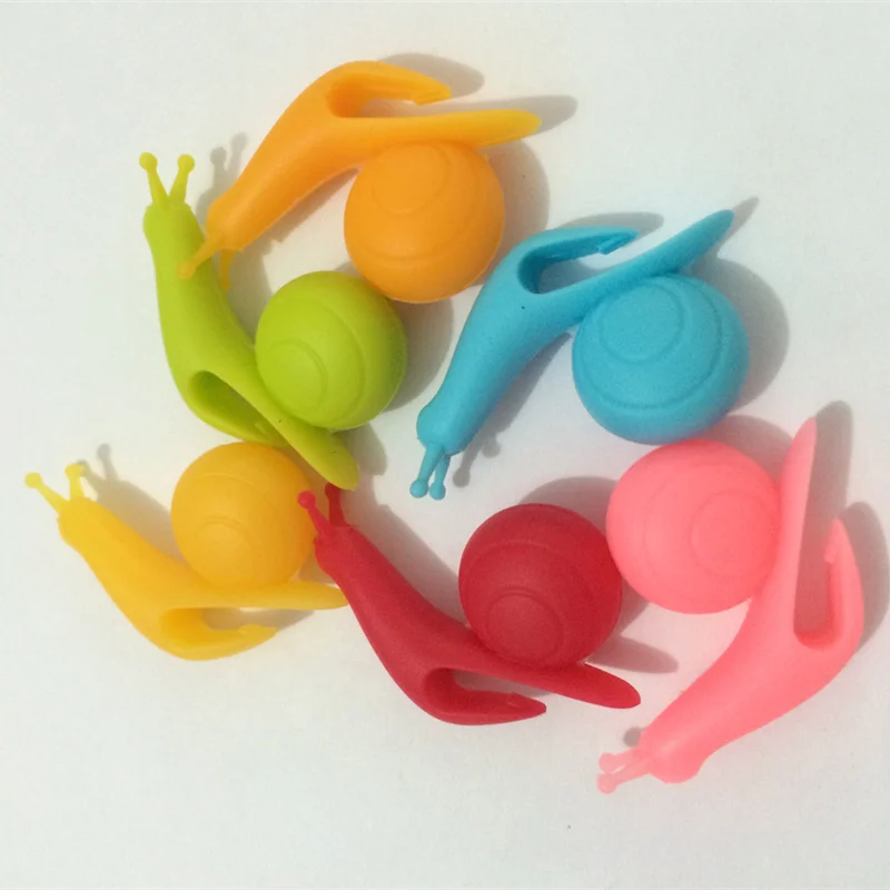 BPA Free Cute Snail Shape Silicone Tea Bag Holder Hangers for Cup Mug