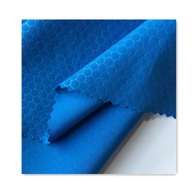 
4 way stretch polyester spandex honeycomb emboss fabric 