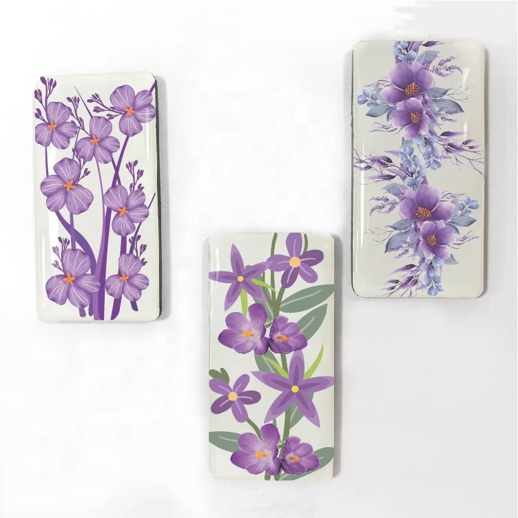 2024 Hot Selling Home Epoxy Fridge Magnet Set Decorations Custom Stock Designs China Guangzhou Factory Floral Art Resin Magnets
