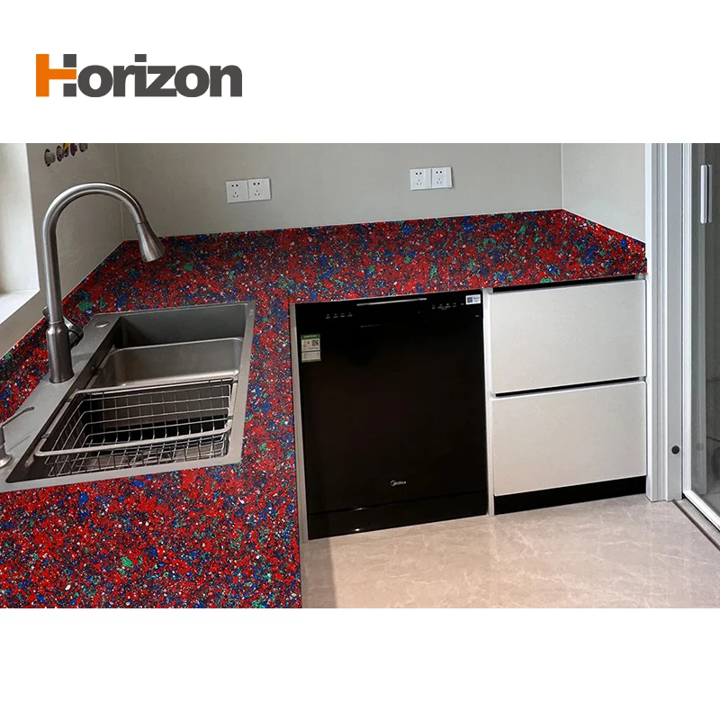 Horizon Factory Wholesale Quartz Crystal Stones Jade Countertop 30mm Gray Kitchen Countertops