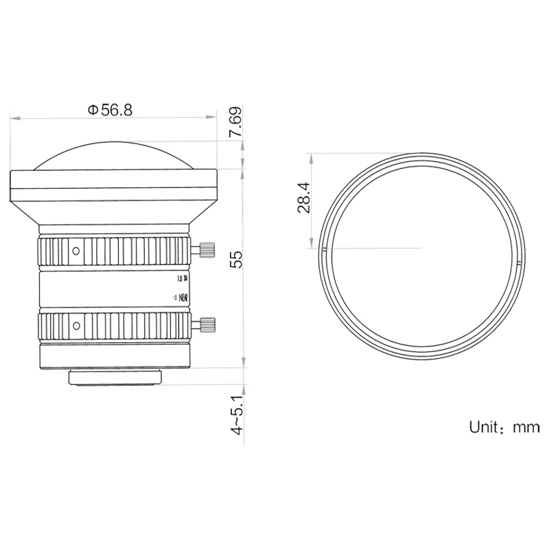 Hikrobot MVL-KF0818M-12MP 12MP Высокое разрешение 8 мм F1.8 1-дюймовыечистые этикетки пробки с резьбовым соединением типа C постоянным фокусным расстоянием f промышленный