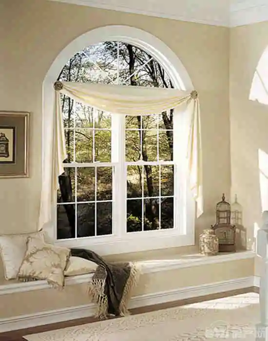 French style window design half round windows PVC arch sliding windows with grill for church