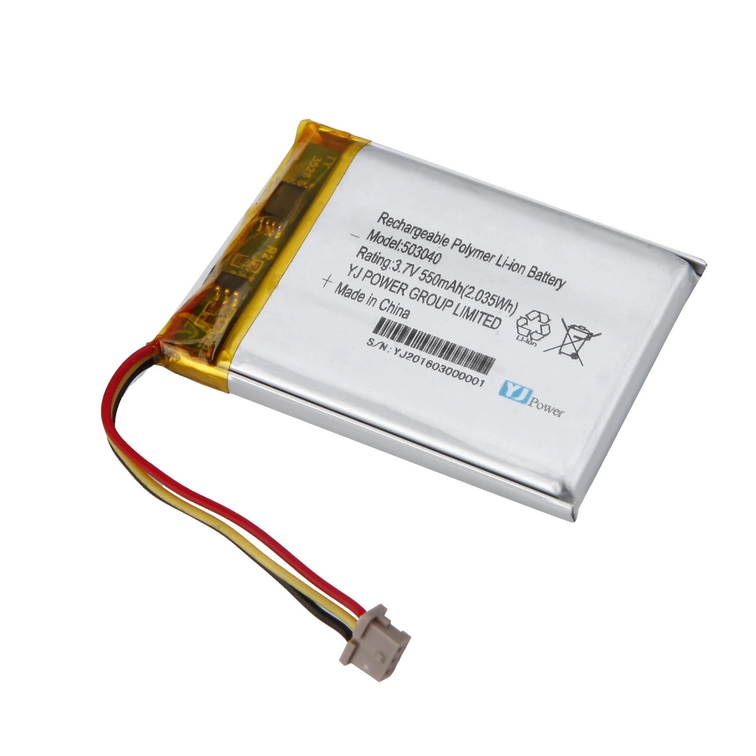 lipo battery 503040 500mAh 3.7V Lithium ion battery for payment machine
