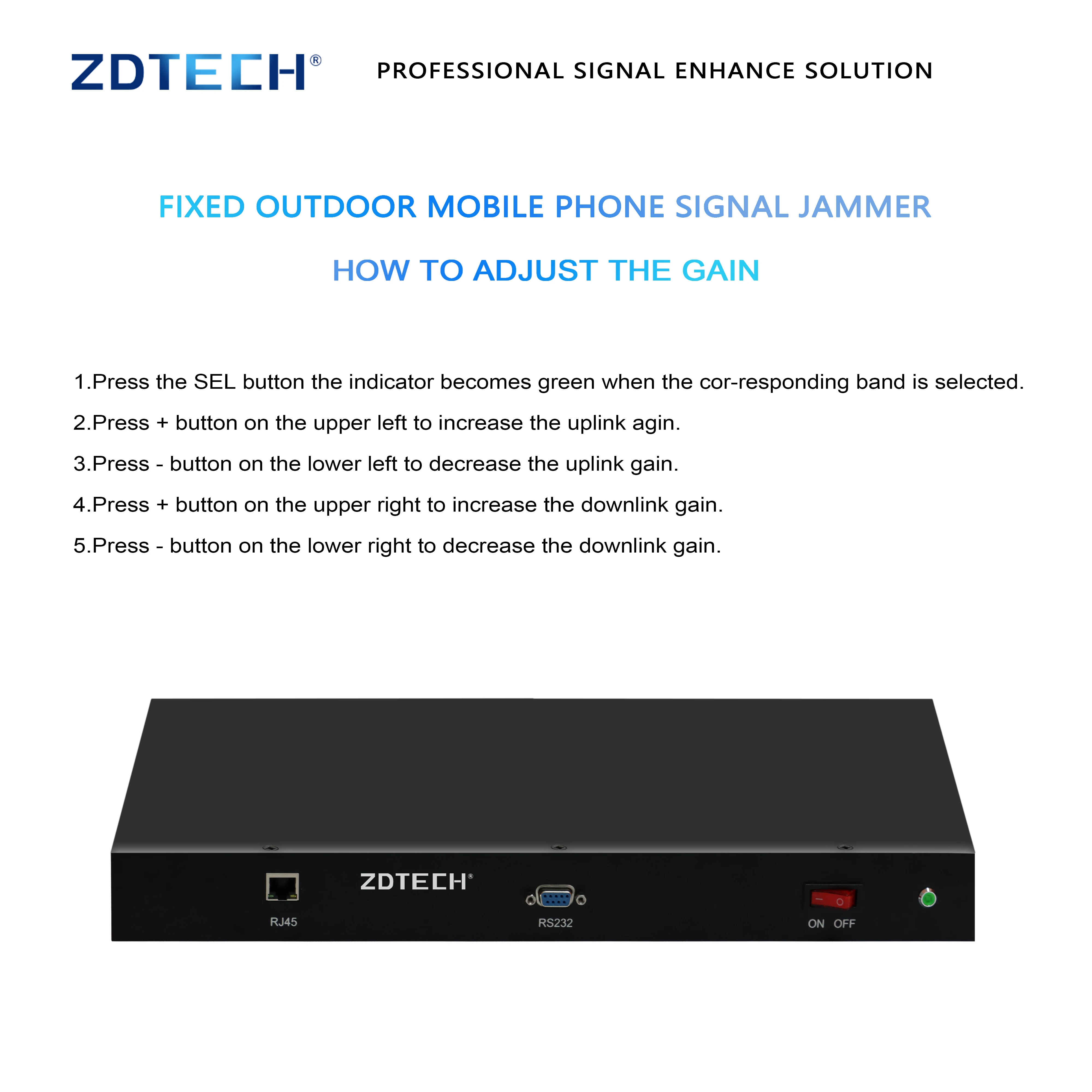 Fixed outdoor 6 bands mobile phone for signal jammers