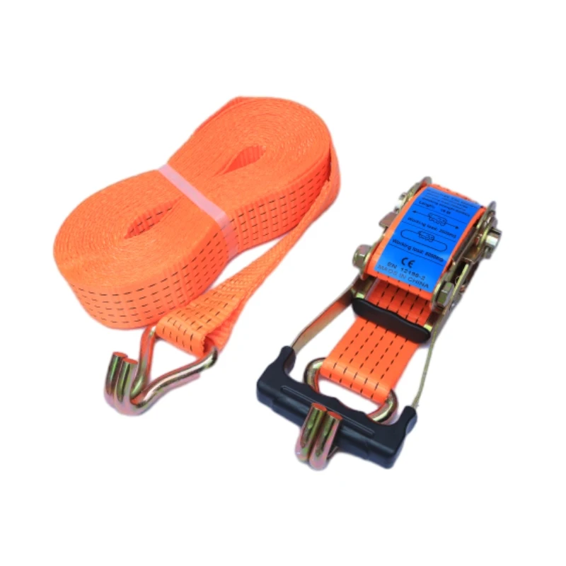 50mm double J hook with rubber handle cargo lashing belt load tension set sling cargo lashing belt