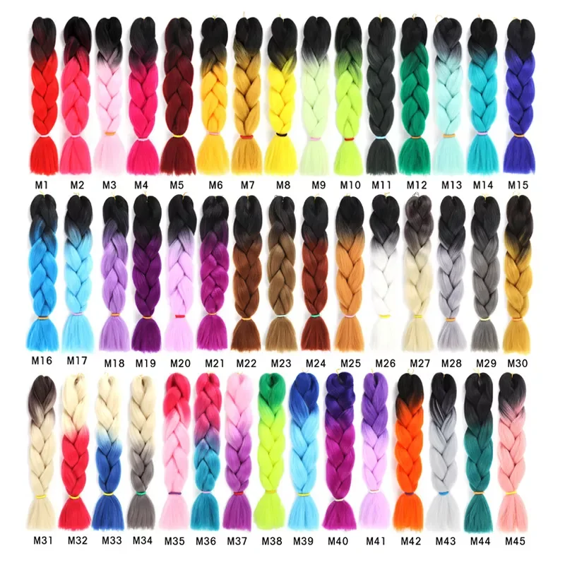 Free Sample Hair Extension Wholesale for African Braids Ombre Expression Jumbo Hair Braid Synthetic Braiding Hair