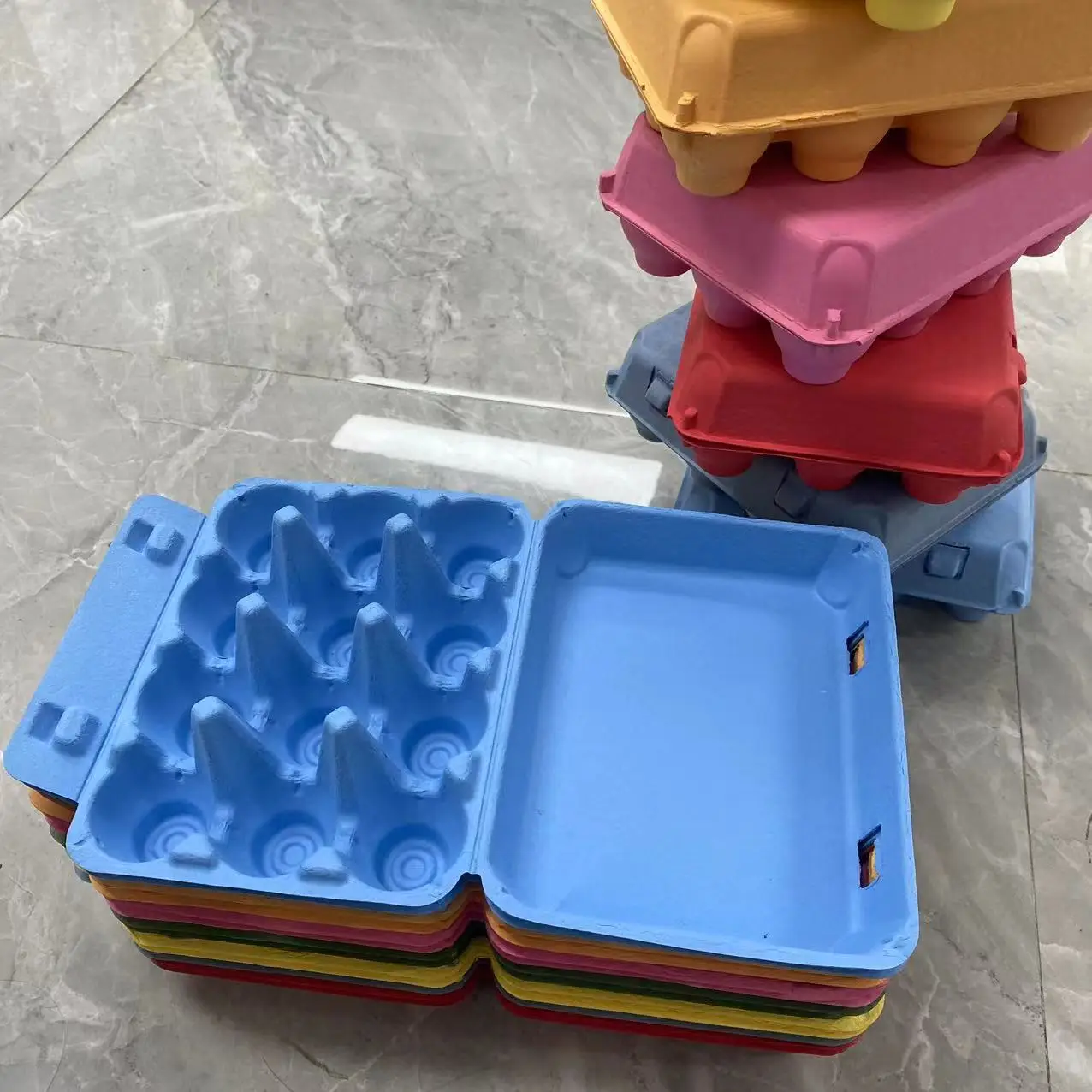 High Precision Egg Molded Pulp Cardboard Packaging Box Eco-Friendly Recycled Foil Folded Design for Food Cosmetics Made Bagasse