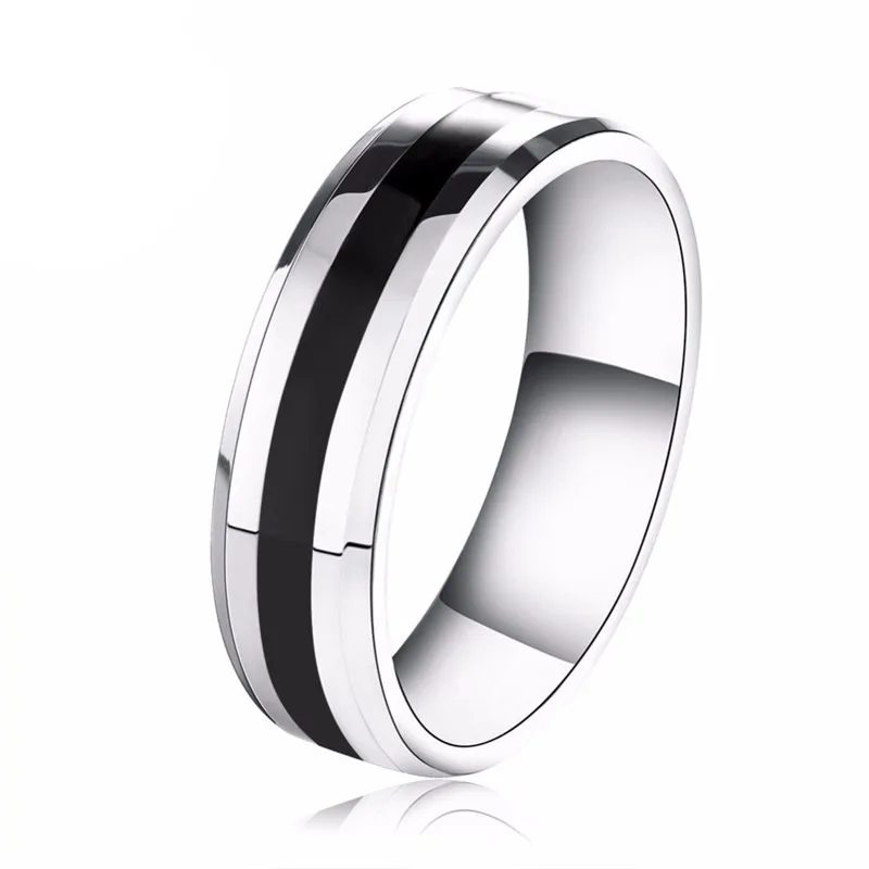 Titanium Steel Couple Ring Loop 4mm/6mm Tungsten Carbide Wedding Band Thin Groove Engagement Ring