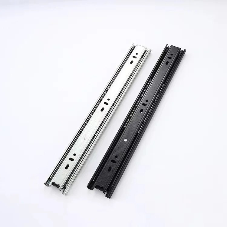 Heavy-duty drawer slide cold-rolled steel thickened drawer slide cushioned damped rail coat cabinet ball slide