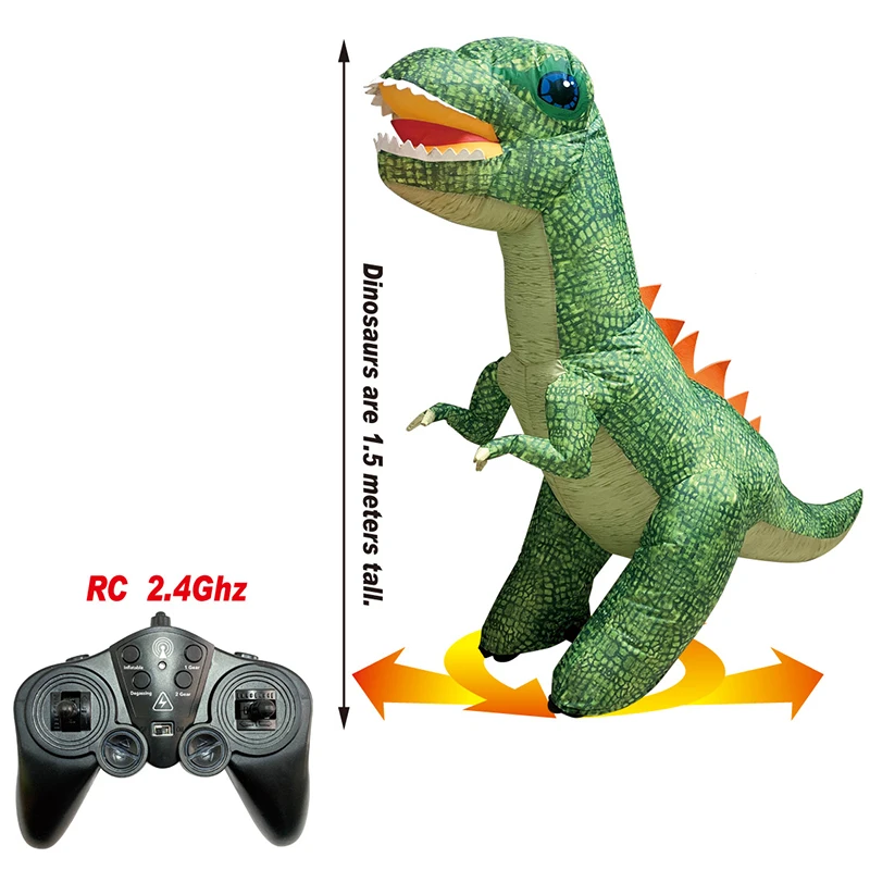 1.5M Inflatable Car toys  2.4G 360 Degree Rotate Inflatable Remote Control RC Moving Dinosaur Car Toy for Party Gift