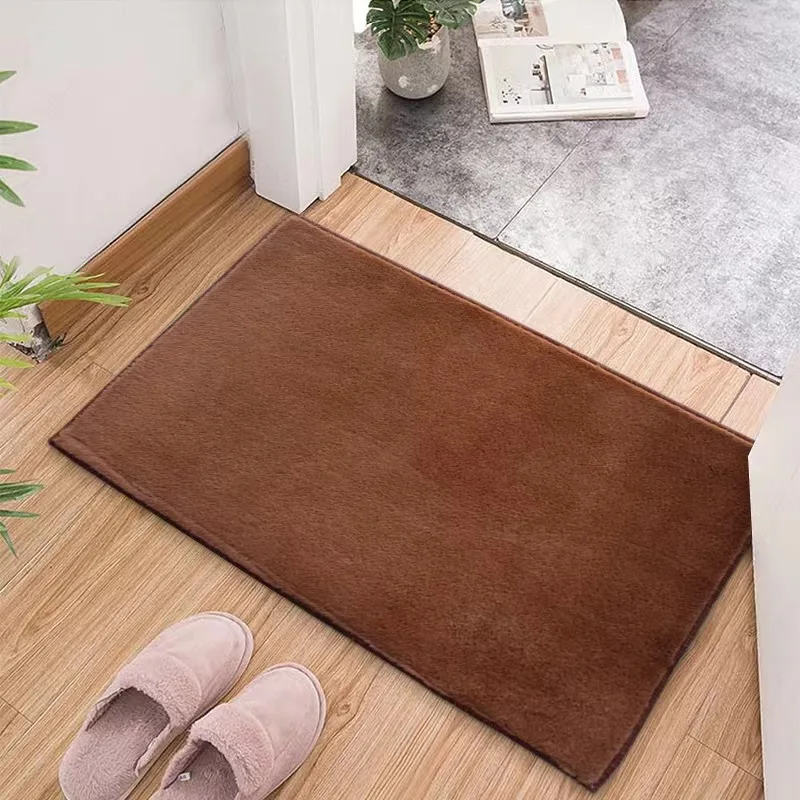 Hot selling washable fluffy faux rabbit skin custom plush rabbit fur rug carpet door mat bath mat area carpets