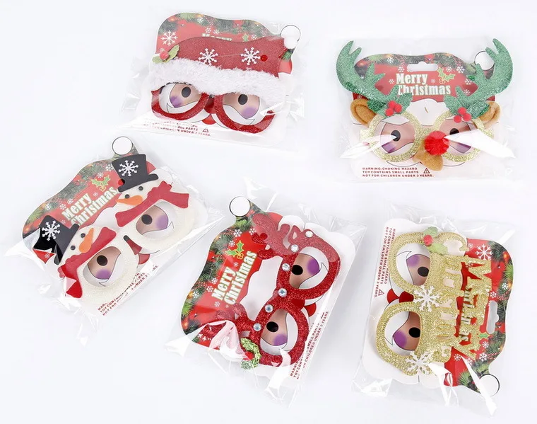 Christmas Party Style Glasses for Decoration Creative Santa Snowman Tree Bow Funny ChristmasDay Family Glasses Frame