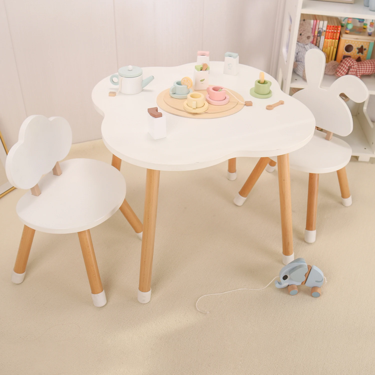 Montessori Kindergarten Furniture Set Kids Study Table Children Desk Preschool Baby Table and Chair Set