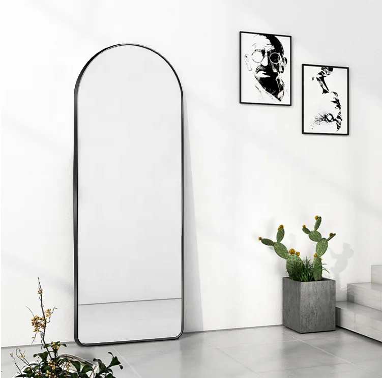 Modern Large Arched Aluminium Alloy Full-length Mirror Bedroom Dressing Mirror