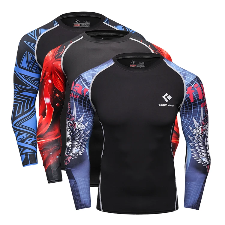 Cody Lundin tattoo design mma rash guard sublimated long sleeve mens sportswear rashguard