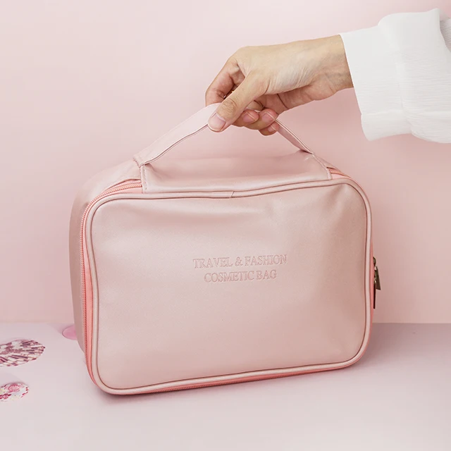Индивидуальные OEM косметические мешки для мойки, розовый органайзер для косметики для женщин