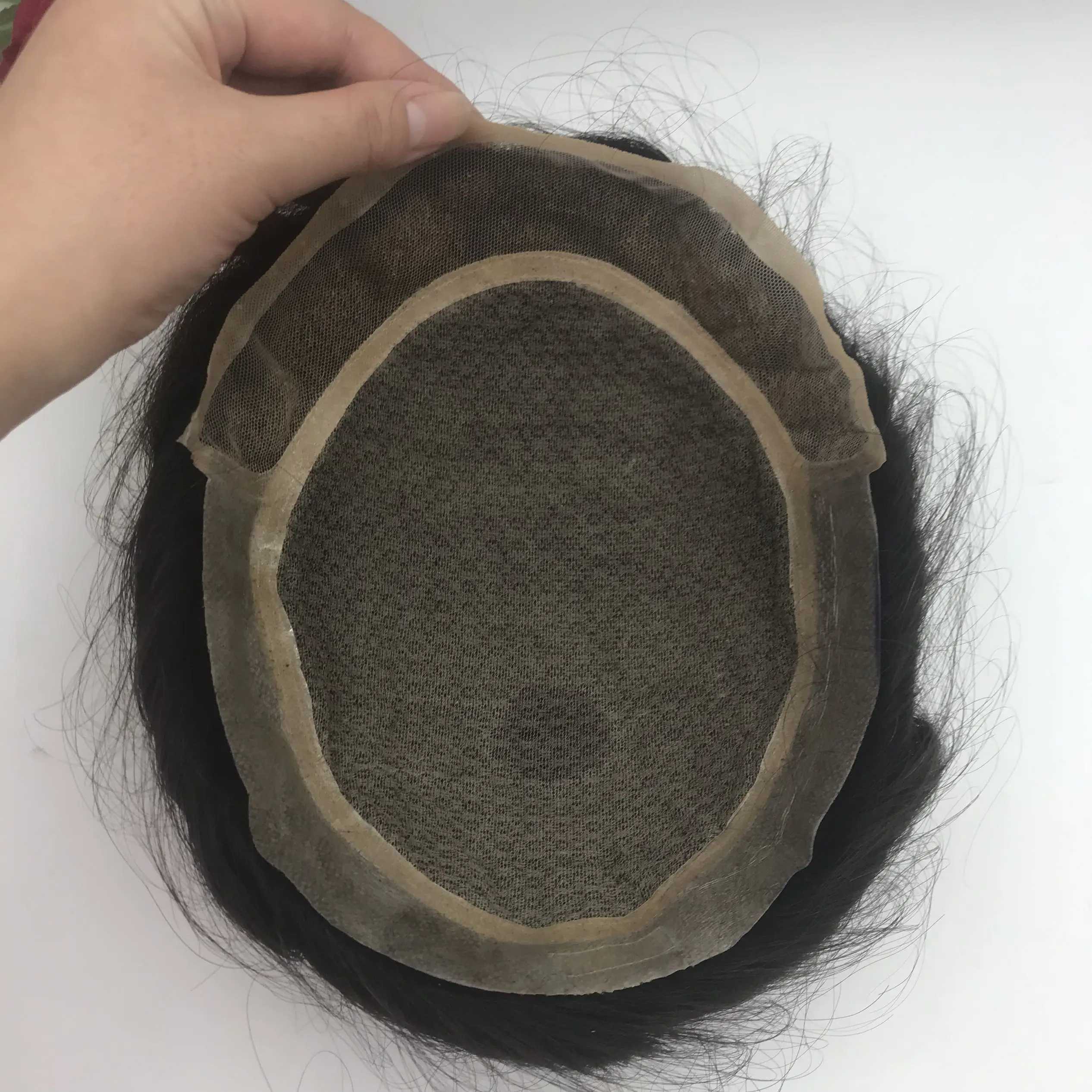 Factory price stocks 2022 new style natural looking ultra thin skin mono human hair prosthesis for men hairpiece toupee cheap