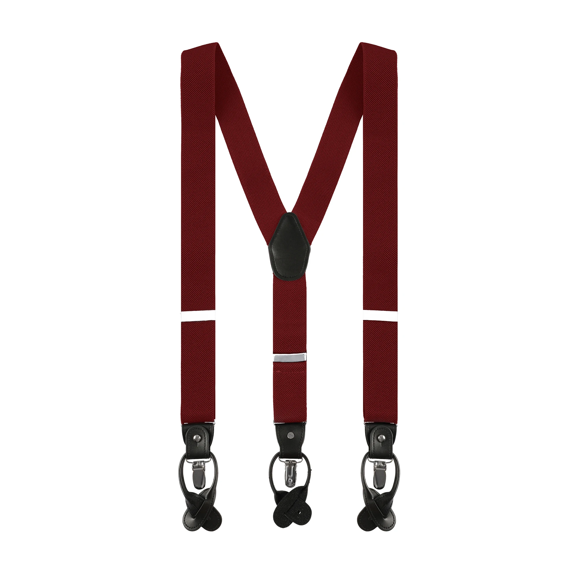 Box Packed Elastic Suspender Braces Convertible Interchangeable Leather End and Trap