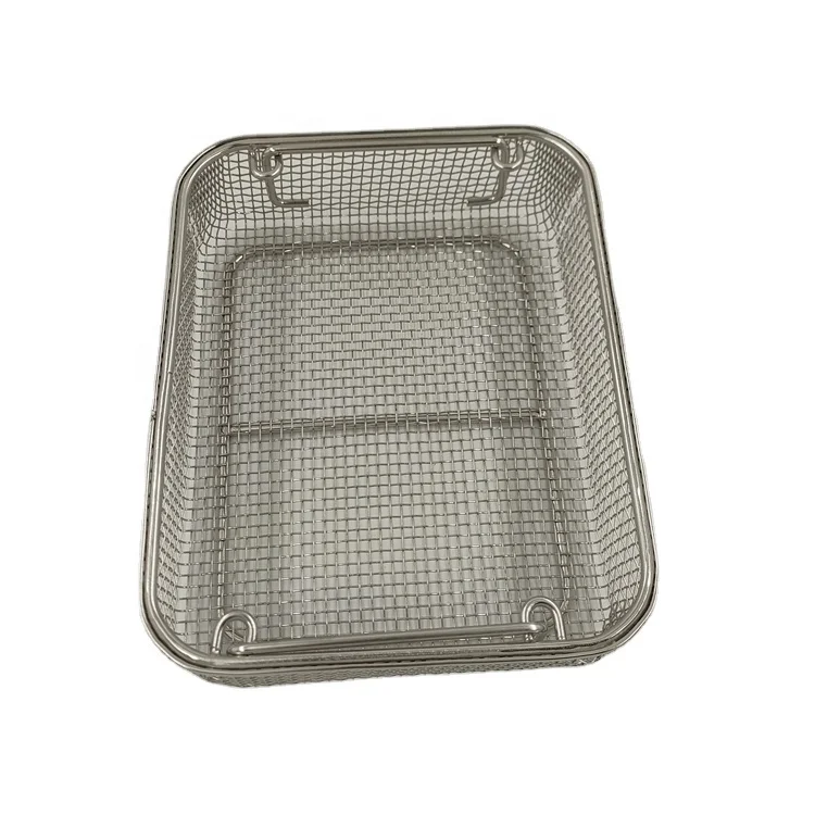 stainless steel sterilization basket/Stainless Steel Wire Mesh Sterilization Basket For Medical Autoclave Tray