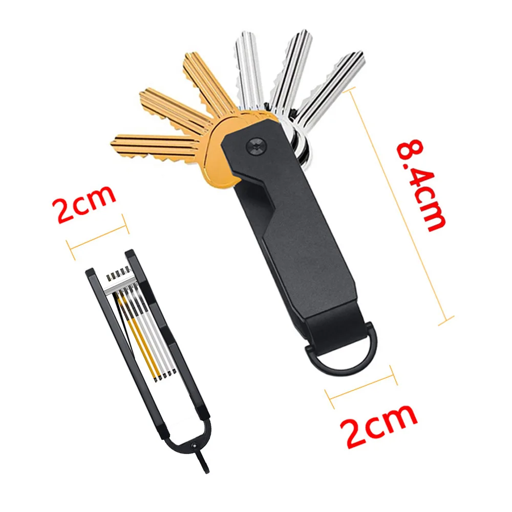 New Fashion Factory Wholesale luxury Design Minimalist Aluminum Key Holder Case Portable Compact Pocket Foldable Key Card Clip