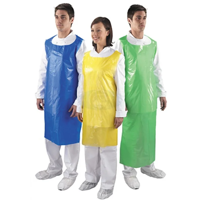 Adult and Child Sizes Barbers Disposable Apron Plastic Disposable Smock Plastic Disposable Widely used PE Smock Apron