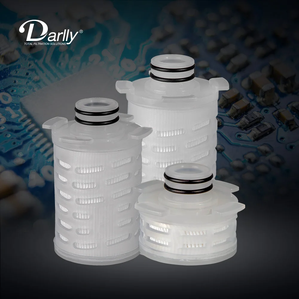Darlly PTFE Filter Disc Micro Membrane Filter Cartridge 0.45 Micron Pleated Filter For Small Batch Filtration Solutions