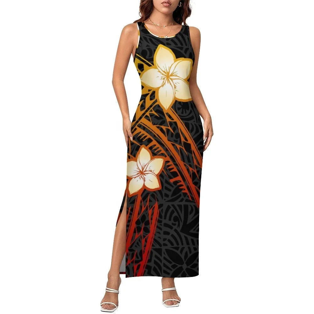 Hawaii Puletasi Tribal Custom Clothes Women Plus Size Elegant Ladies Dress Hawaii Island Casual Women Dresses Polynesian