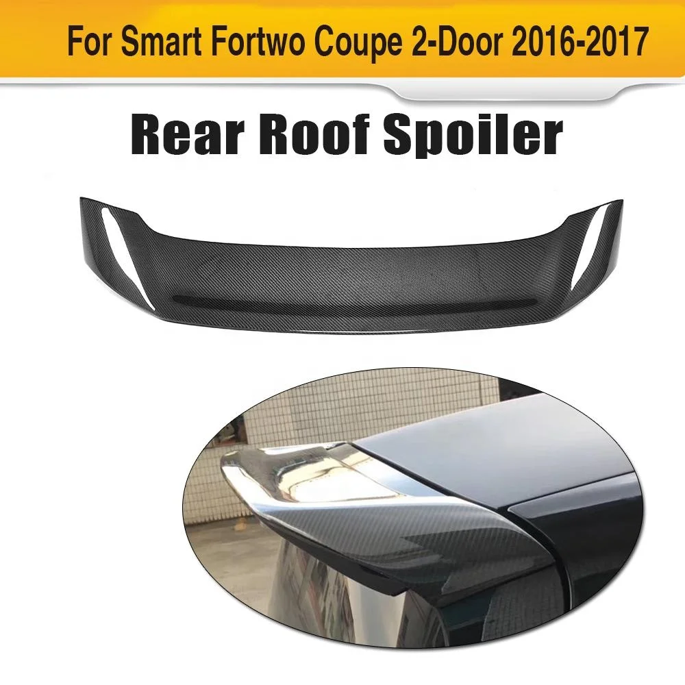 JC Design Carbon Fiber Roof Spoiler for Mercedes Benz Smart Fortwo Coupe 2-Door 2016-2017