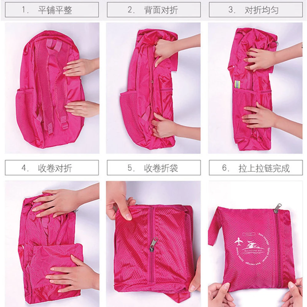 2023 school backpack bag camping hiking outdoor light weight Polyester foldable promotion custom backpack with logo