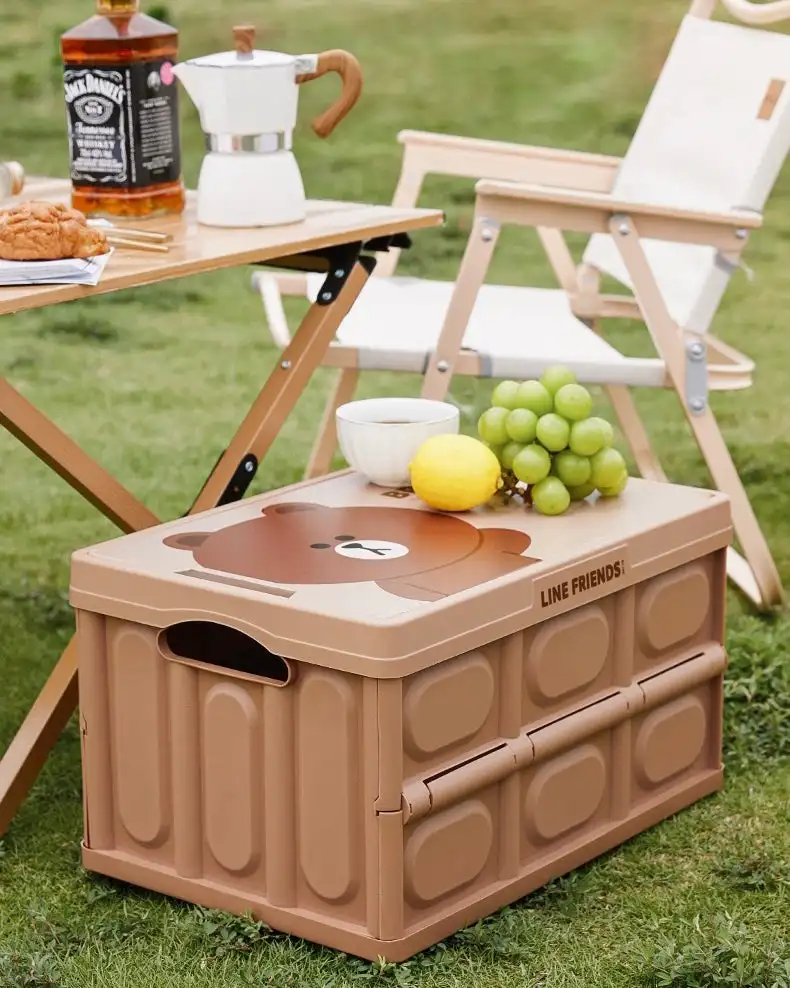collapsible folding large crate large folding camping boot trunk shopping cart crate foldable camping with wooden lids